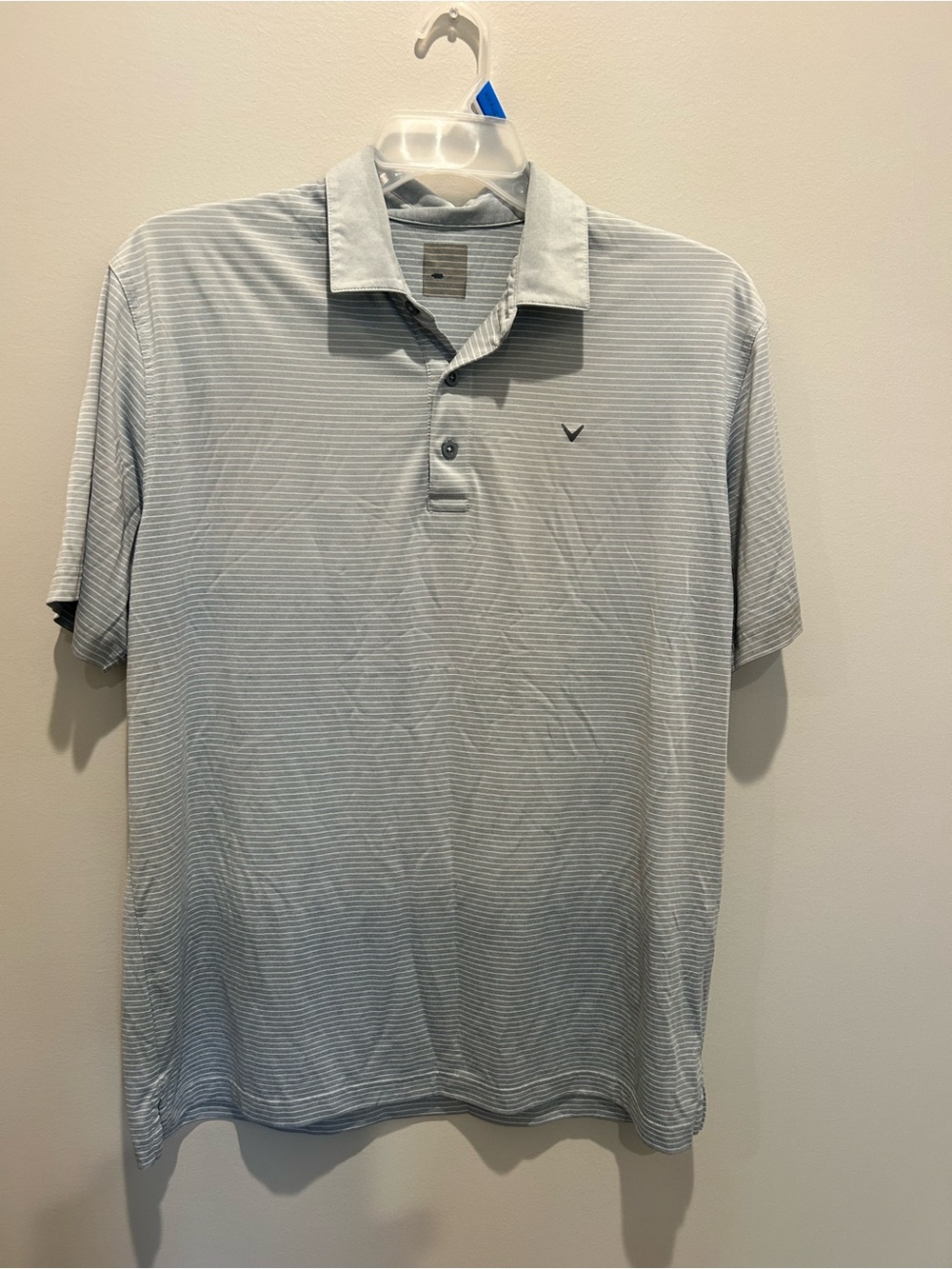 Callaway Light Grey Micro-Striped Polo